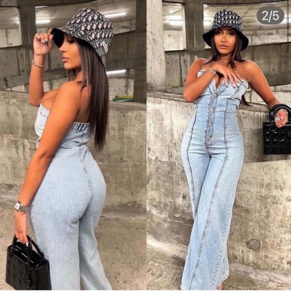 Stylish Light Blue Denim Jumpsuit